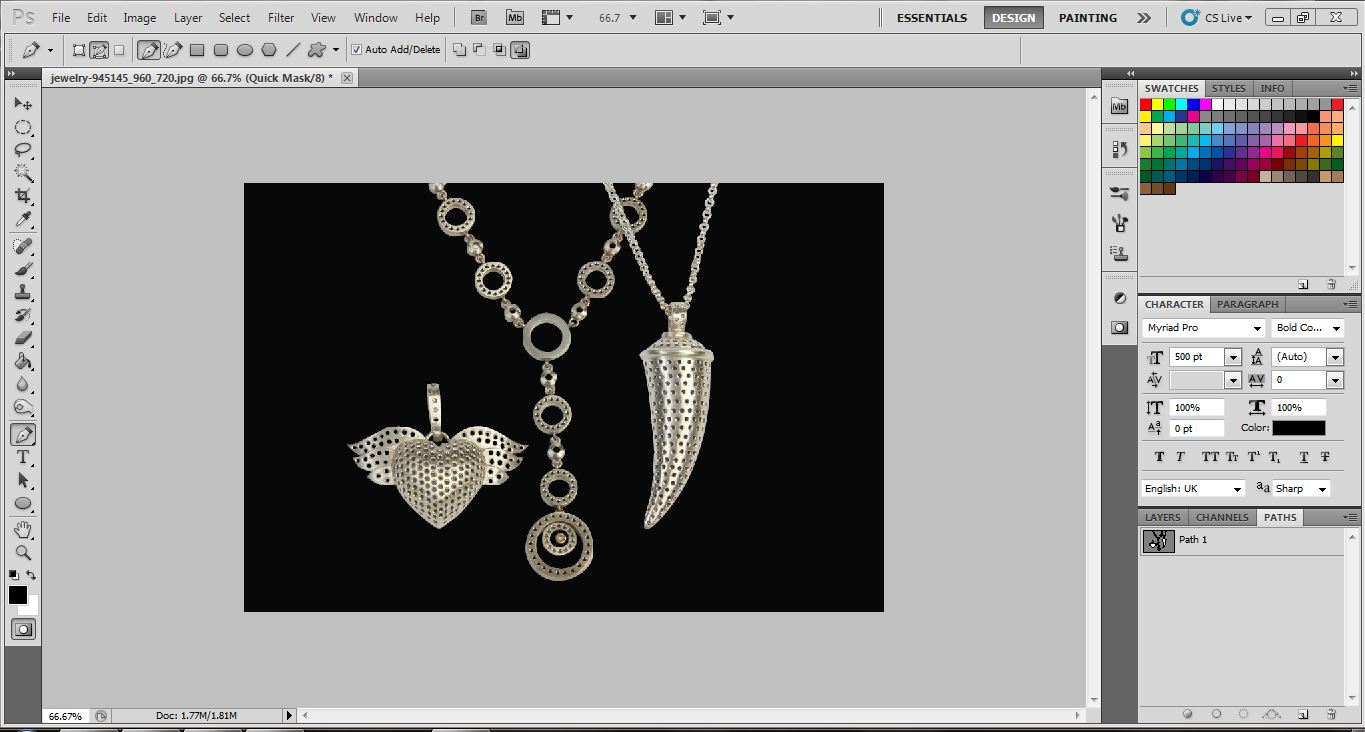 Edit Jewelry in Remove Jewelry Photo Background